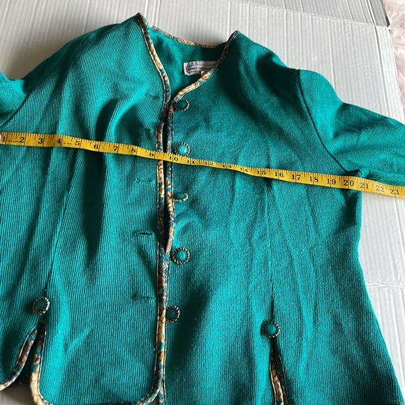 Pablo Collection Turquoise Teal Button Blazer Suit Jacket size 12 - Picture 7 of 17